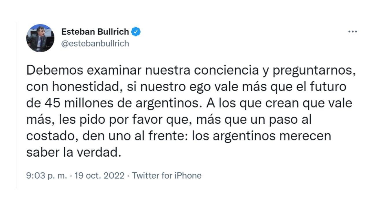 Tweets Esteban Bullrich