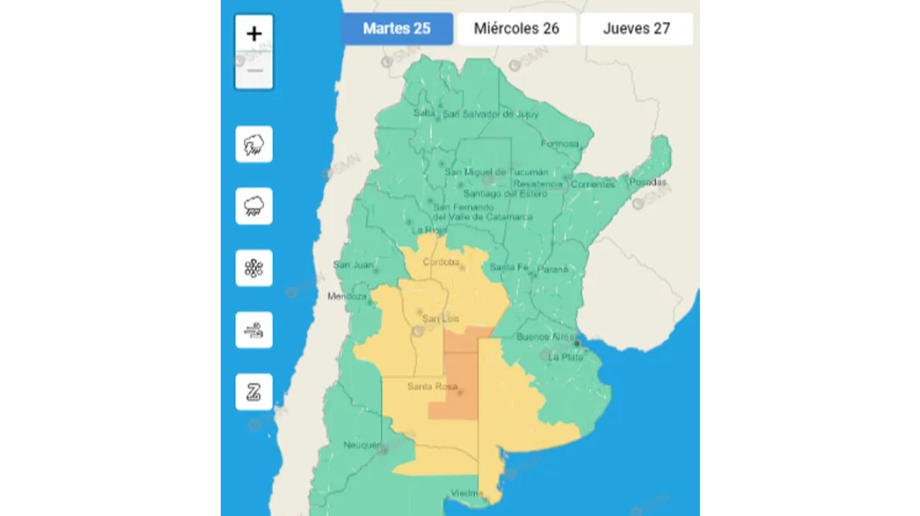 Alerta amarilla y naranja