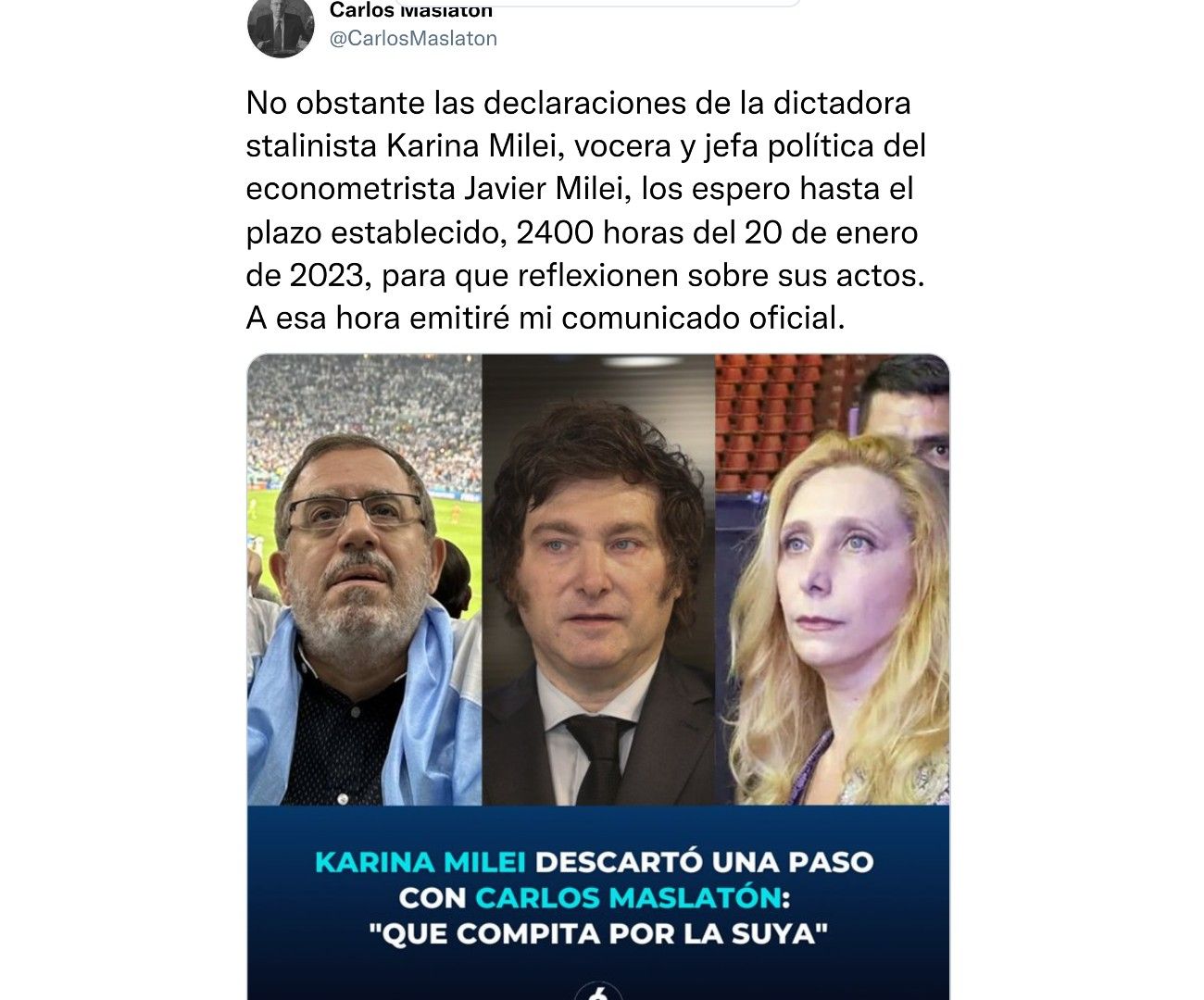 Tuit de Carlos Maslatón 20220110