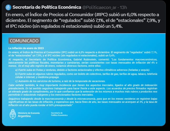 Comunicado economía
