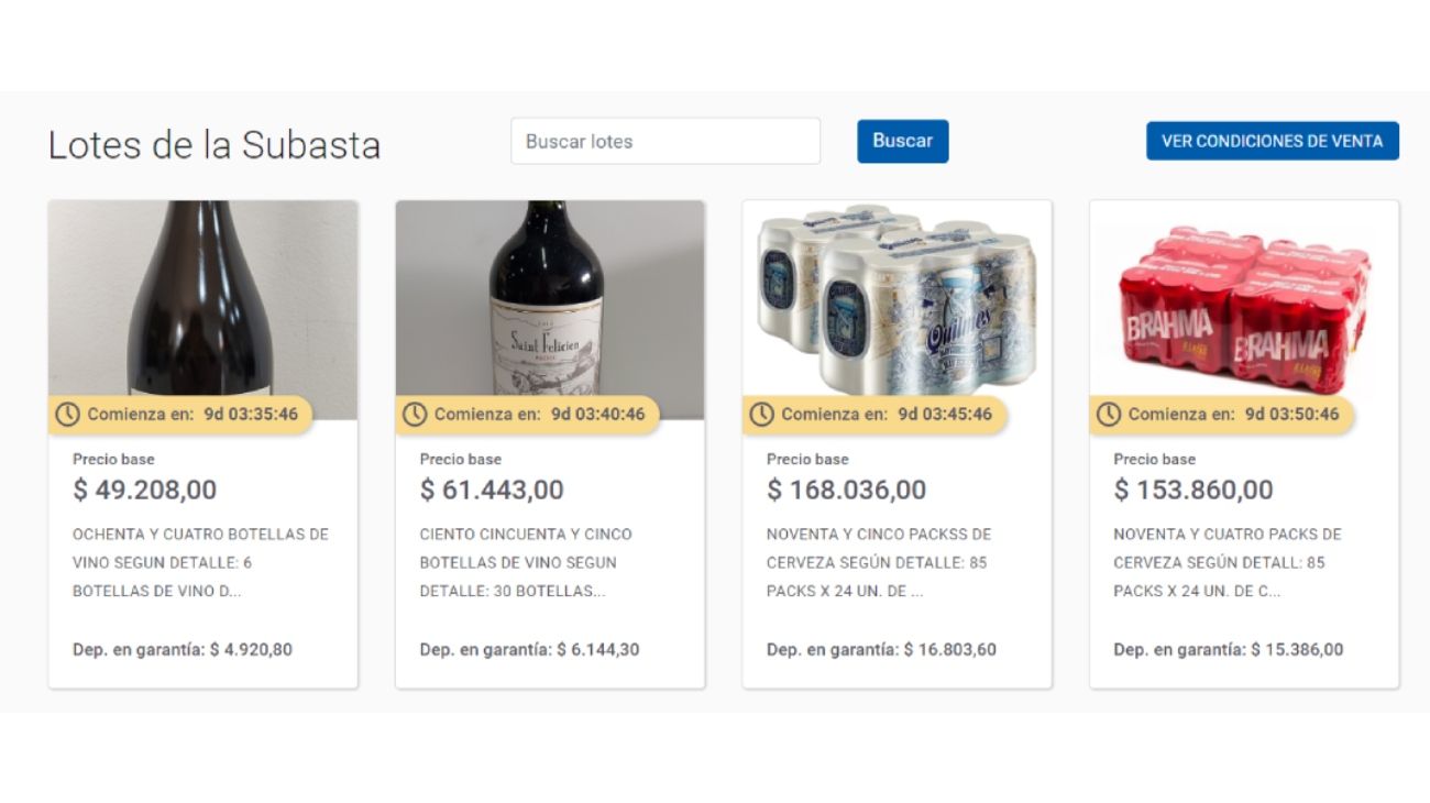 Subasta de bebidas alcohólicas