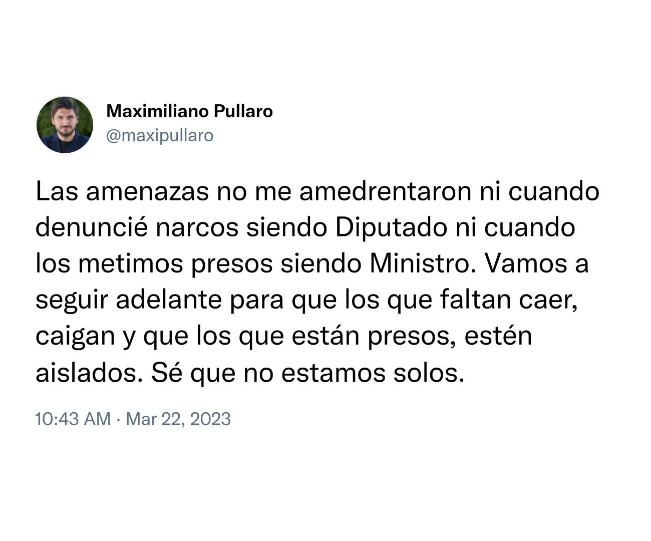 Tuit de Maxi Pullaro 20230322