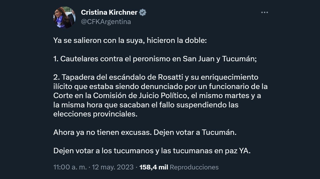 Tuit de CFK