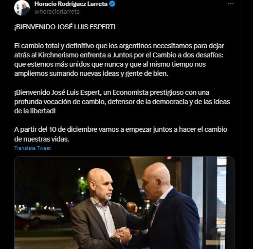 Larreta anunció a Espert