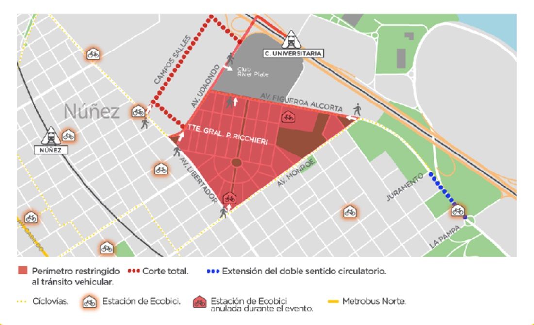 Corte total en el acceso al monumental