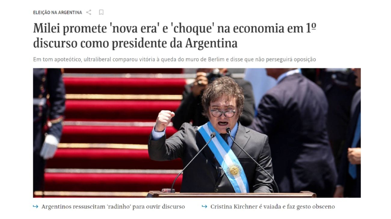 Prensa internacional sobre el discurso de Javier Milei