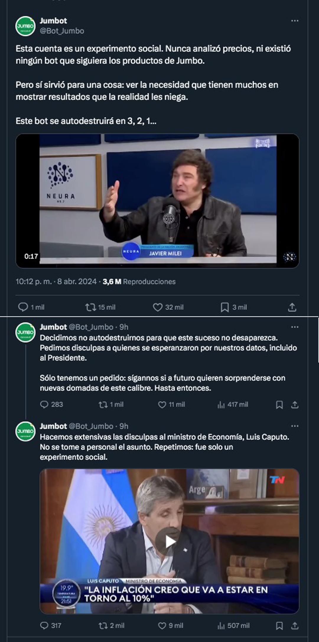 Javier Milei y Luis Caputo