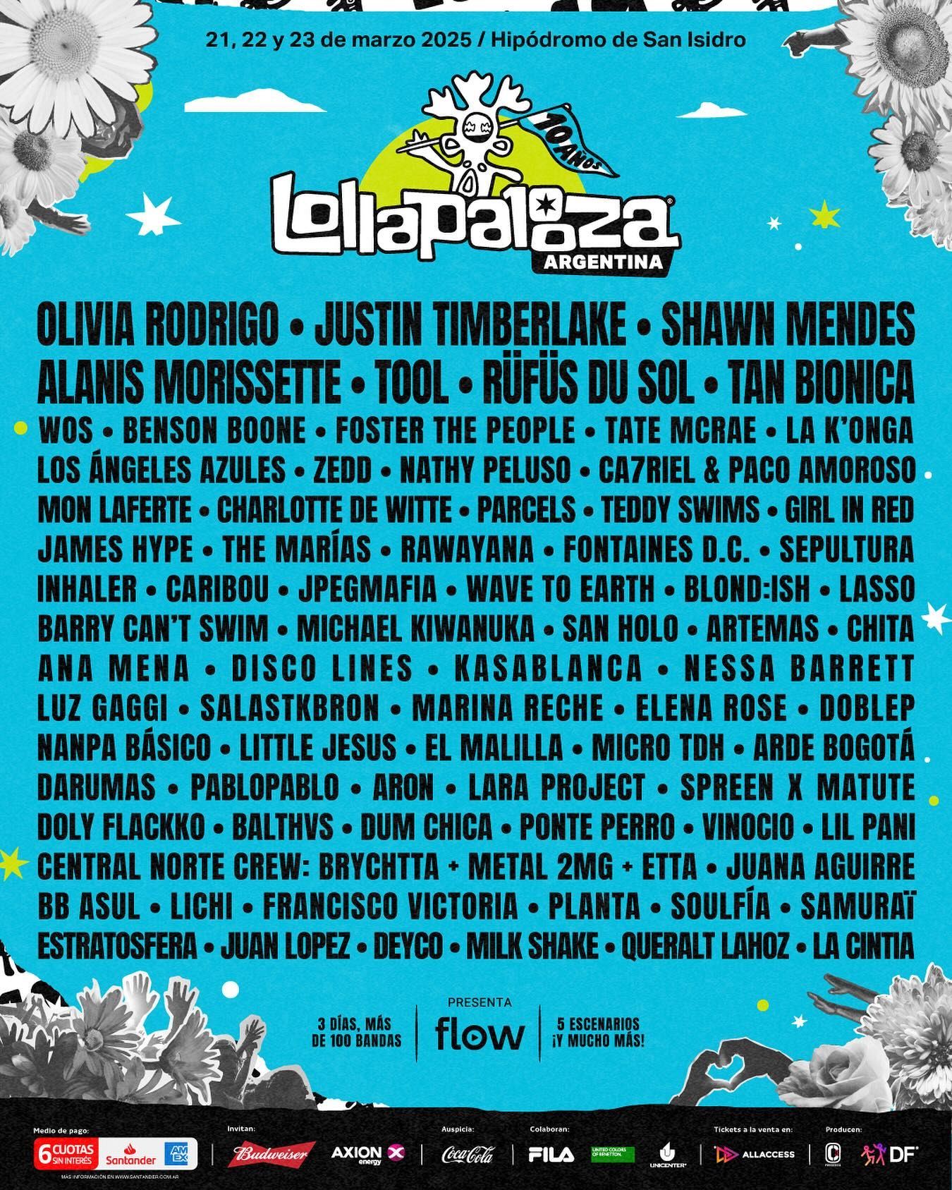el lineup de #LollaAR 2025