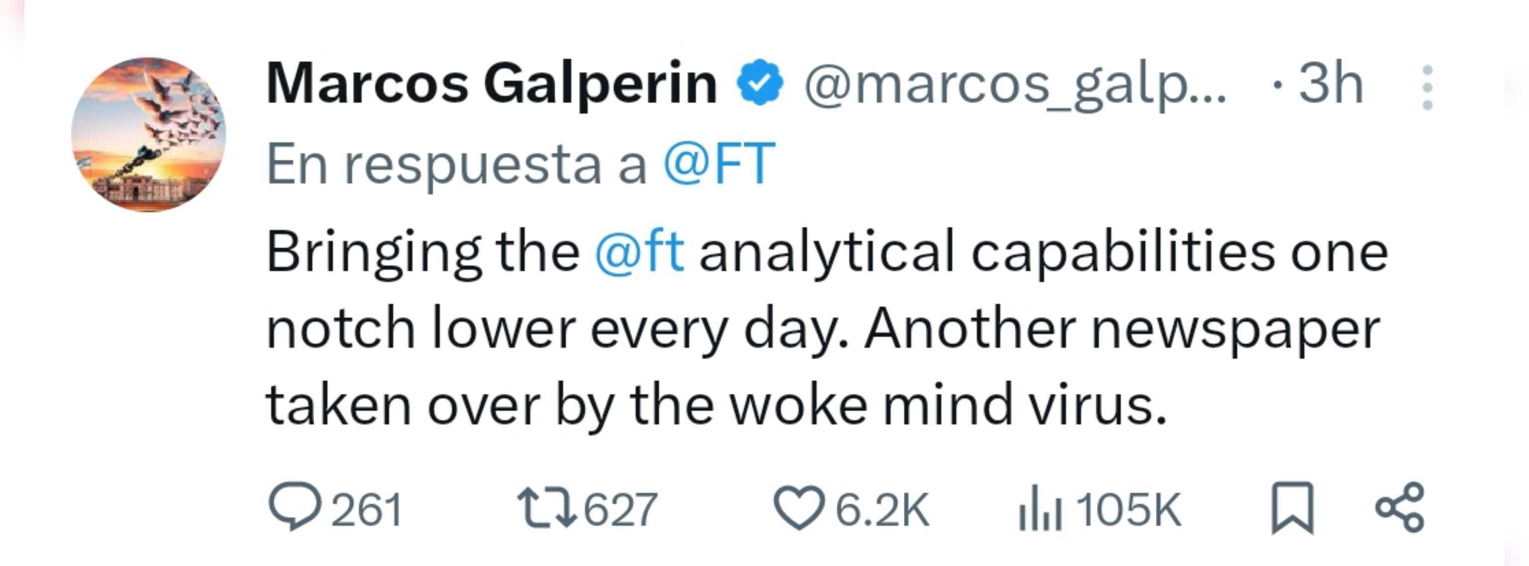 Tuit de Marcos Galperín 20240927