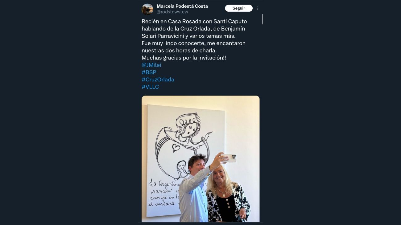 Tweet de Marcela Podestá Costa