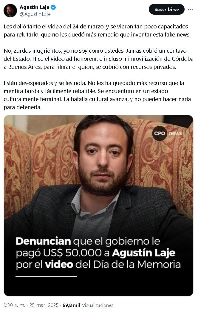 Tuit Agustín Laje