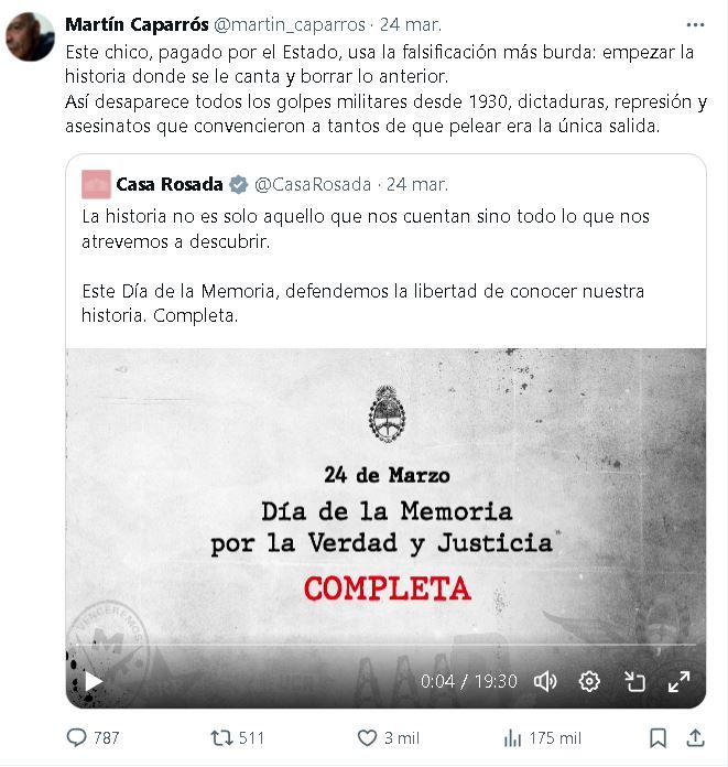 Tuit Martín Caparrós