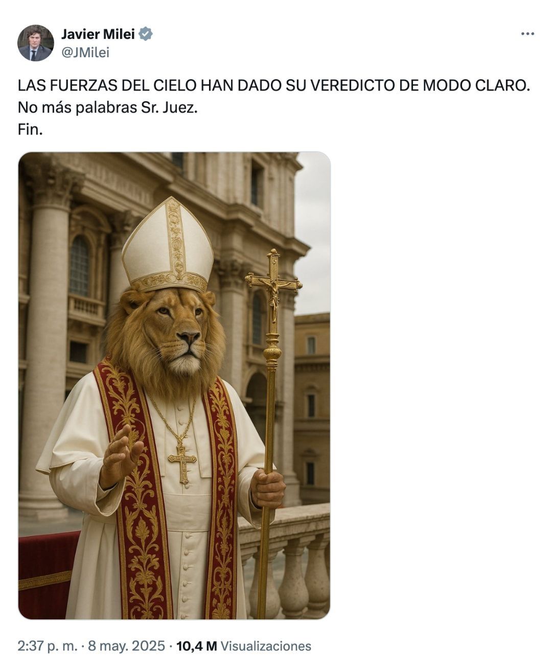 Milei Papa león