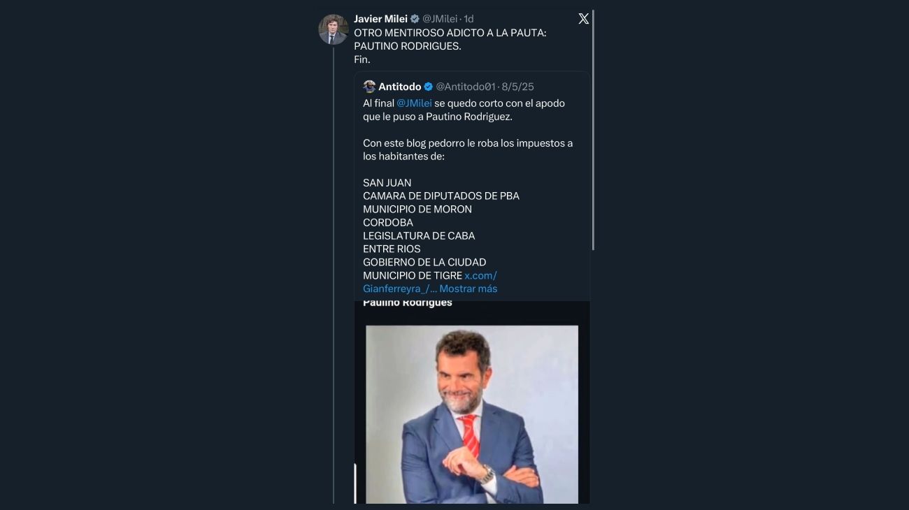 Tweets de Javier Milei