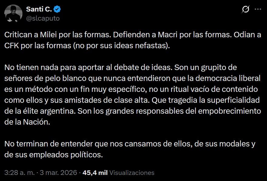 tuit de santiago caputo