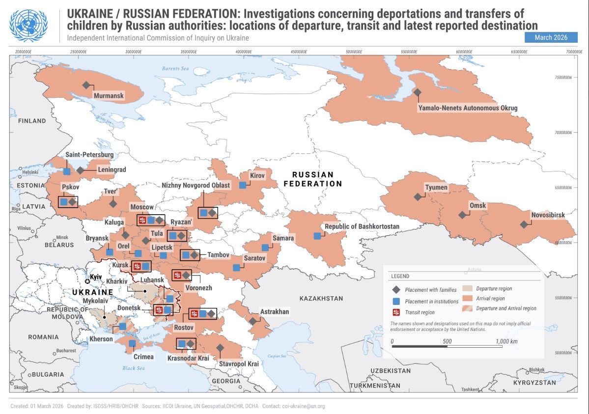 Traslado de niños ucranianos en Rusia