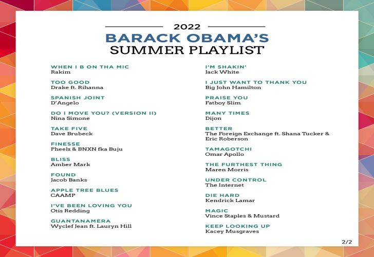 Playlist de barack Obama 20220726