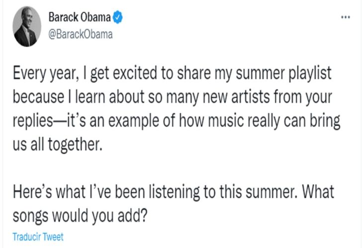 Playlist de barack Obama 20220726