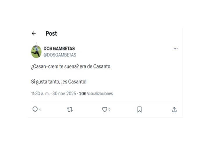 Leche Casanto en X