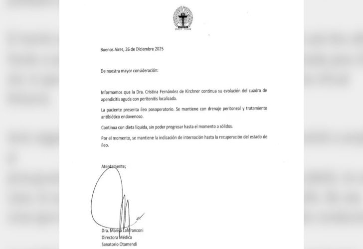 PARTE MÉDICO CFK 26/12