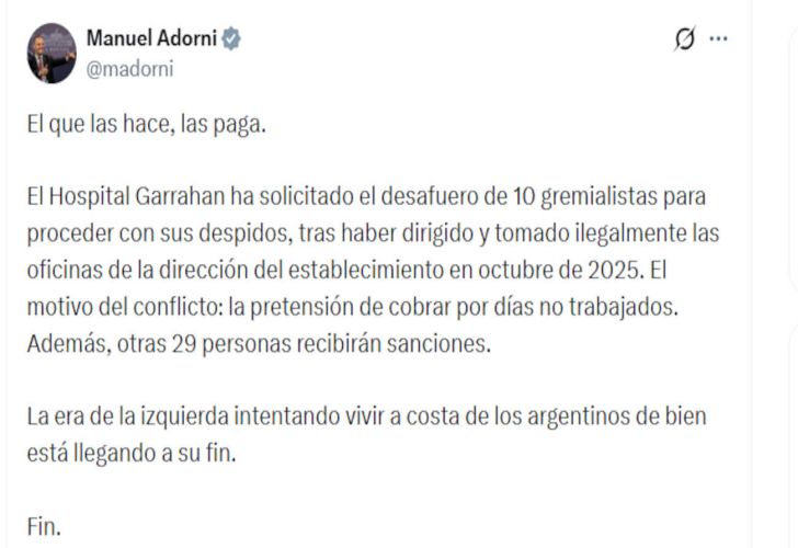 Manuel Adorni X 20260203