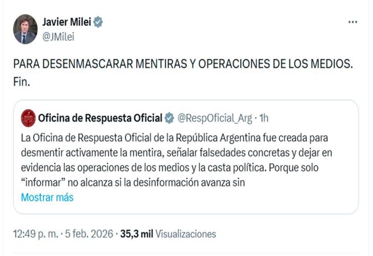 X Javier Milei 05022026