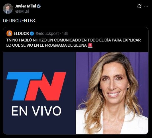 Tuit de Milei