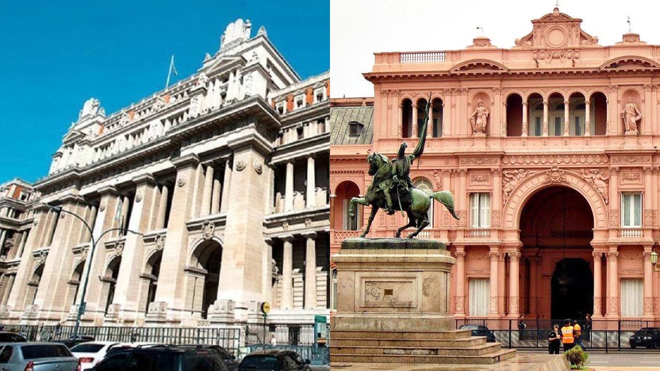 El Palacio de Tribunales y la Casa Rosada