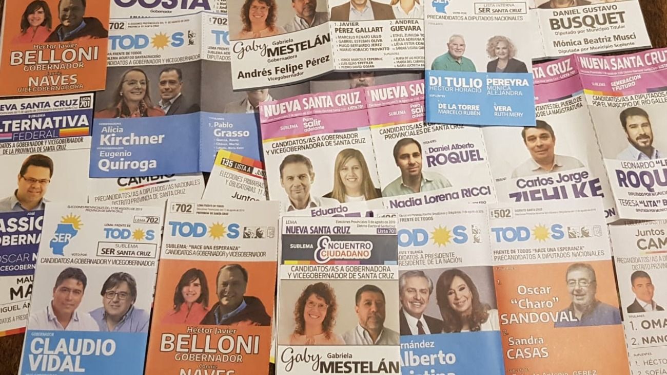 Boletas partidarias de papel de las PASO 2019. El proyecto propone eliminarlas en favor de la boleta única.