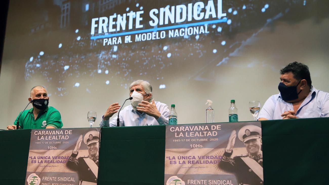 Hugo Moyano en el acto del 17 de octubre
